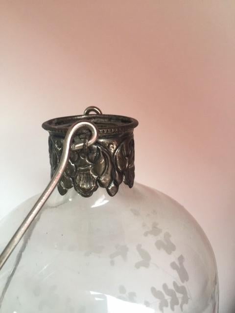 Grand photophore en verre gravé, Antiquités & Art, Enlèvement