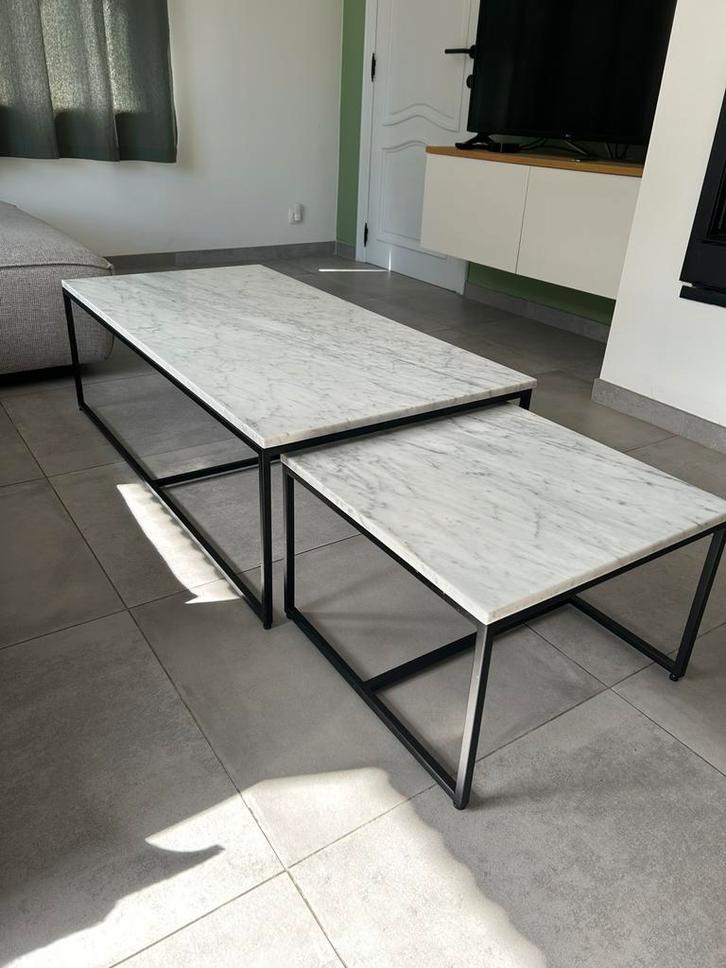Juntoo salontafel carrara marmer, Huis en Inrichting, Tafels | Salontafels, Zo goed als nieuw, Ophalen