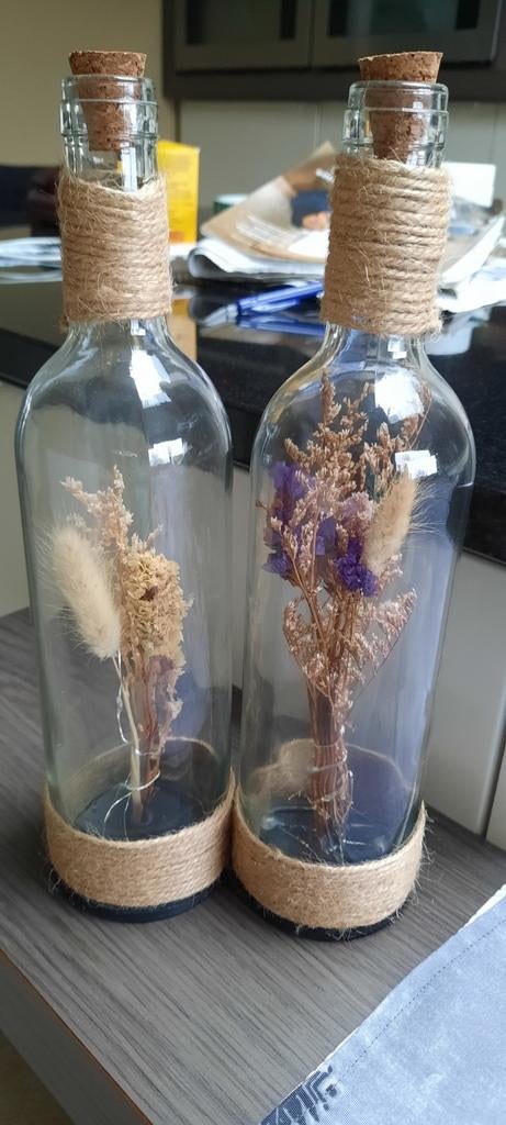 Decoratieflessen met lichtjes, Ophalen