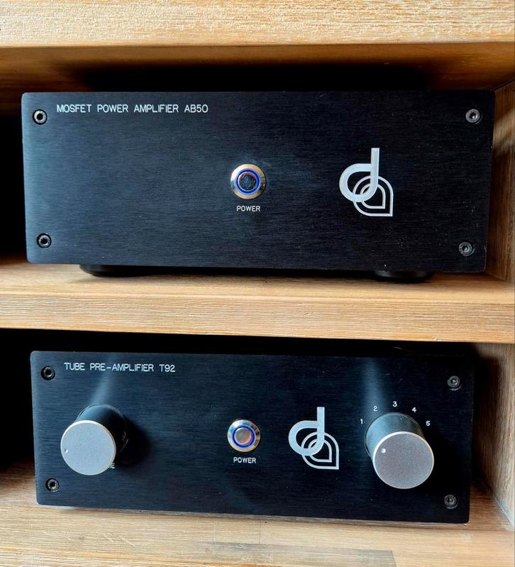 Dion Audio T92 buizenpreamp + AB50 eindversterker, TV, Hi-fi & Vidéo, Amplificateurs & Ampli-syntoniseurs, Enlèvement