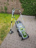 Grasmachine en kantmaaier op accu, Tuin en Terras, Grasmaaiers, Ophalen