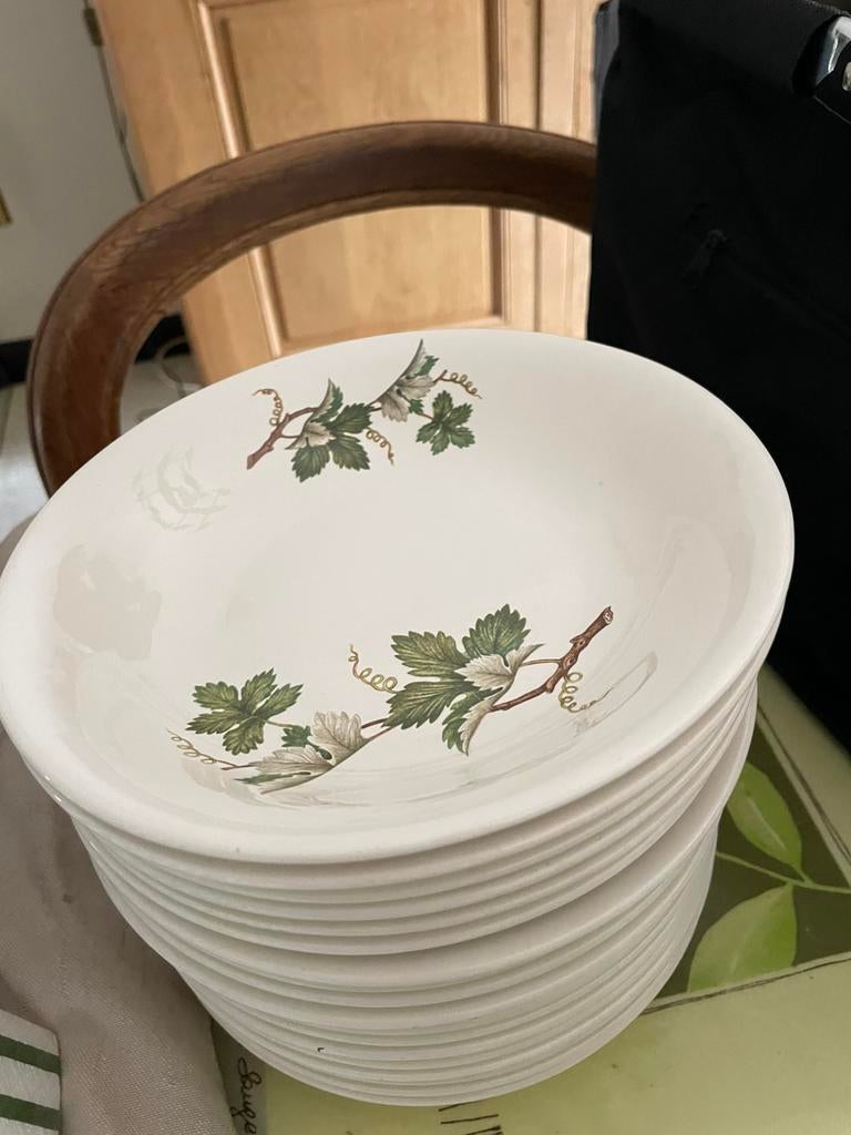 18 diepe soep -of pastaborden diameter 20 cm, Ophalen, Gebruikt, Bord(en), Boerenbont