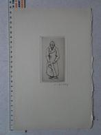 Ets Jaak Gorus Oude vrouw met lange jas, handtas en stok, Enlèvement ou Envoi