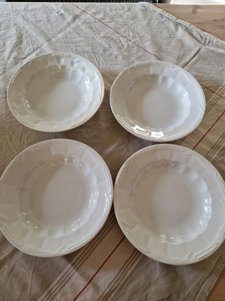 4 soepborden van Moulin des Loups en Pexonne, Antiek en Kunst, Antiek | Servies los, Ophalen of Verzenden
