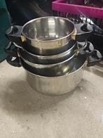 Kookpotten, Huis en Inrichting, Keuken | Potten en Pannen, Ophalen, Gebruikt, Inox, Pannenset