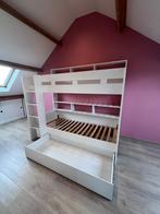 Wit stapelbed met opbergruimte – praktisch en stijlvol, Ophalen, 210 cm, 160 tot 180 cm, Zo goed als nieuw