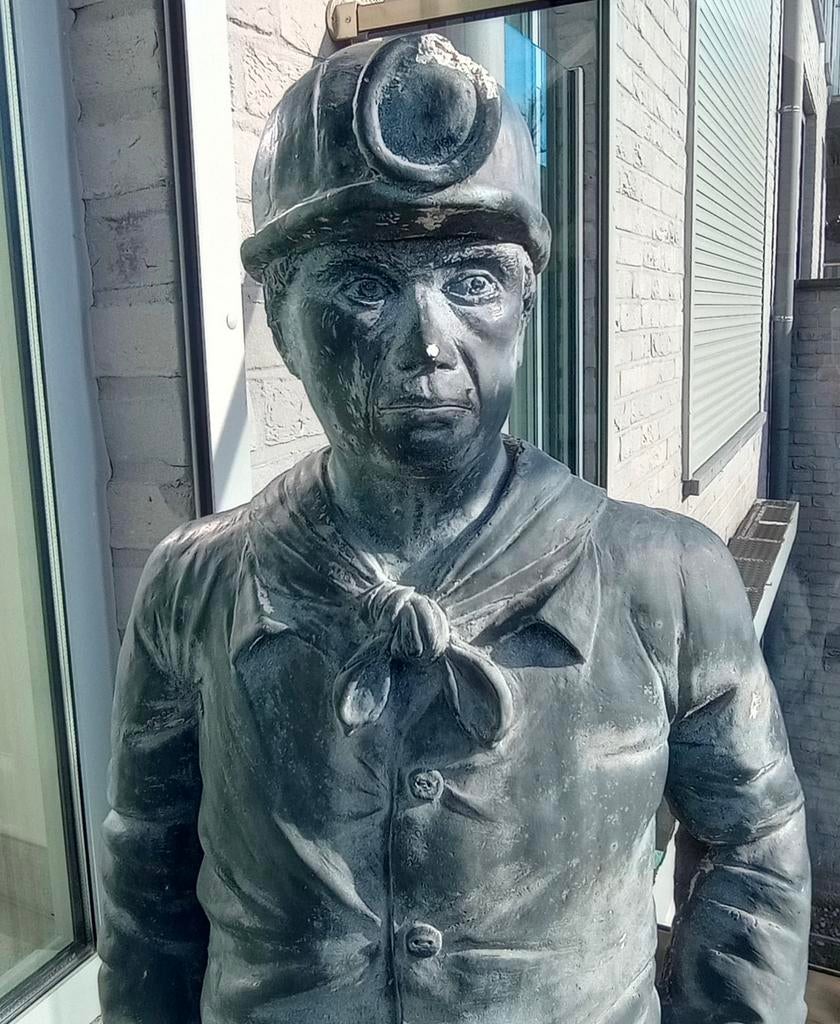 Authentiek Mijnwerker Beeld – Groot Model - Zwaar Tuinbeeld, Ophalen, Handgemaakt, Beeld, 50 - 100 cm