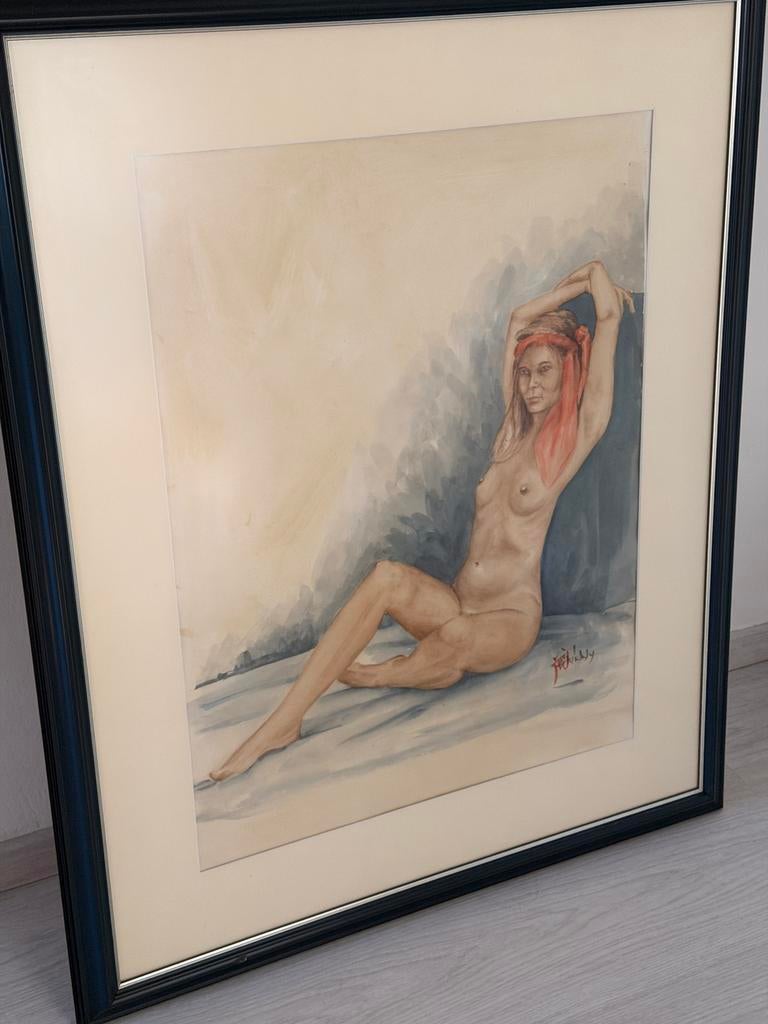 Aquarel naakte vrouw., Enlèvement