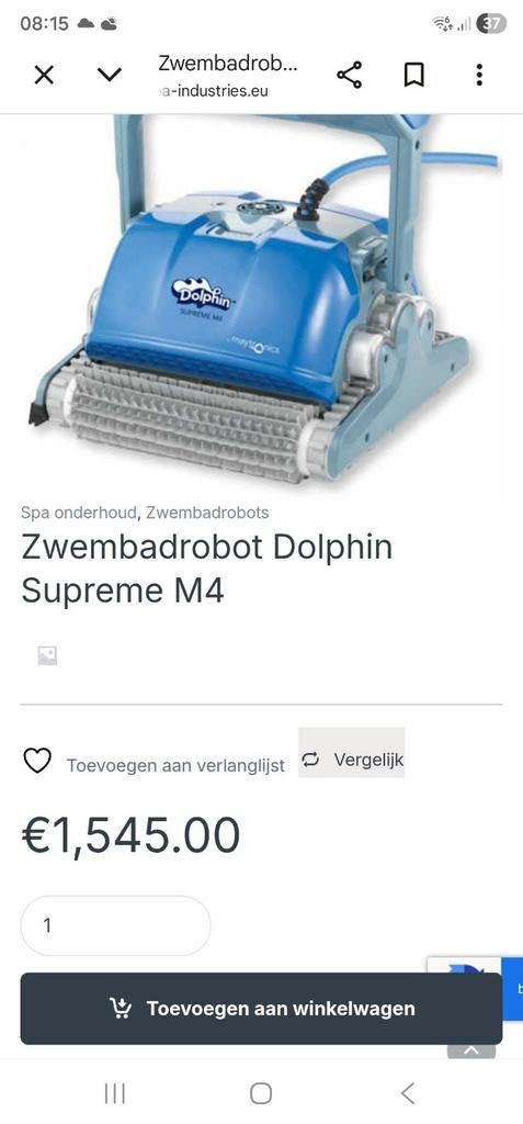 Zwembadrobot dolphin m4pro, Jardin & Terrasse, Accessoires de piscine, Enlèvement
