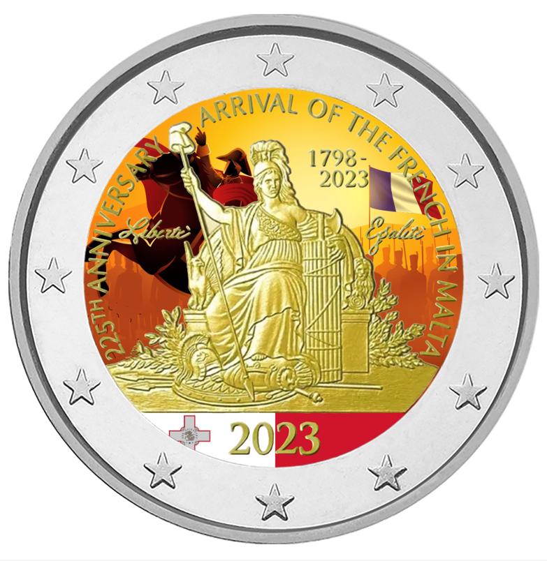 2 euros Malte 2023, couleur Napoléon, Enlèvement ou Envoi, Malte, 2 euros