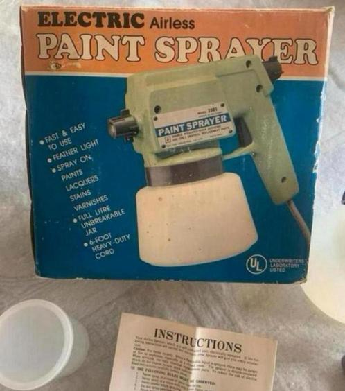 Vintage Elektrische Airless Paint Sprayer Verf spuit retro, Doe-het-zelf en Bouw, Schildersmaterialen, Nieuw, Verfspuit of Verfpomp