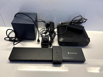 IT toebehoren (usb-c dock, docsis kabelmodem, hdmi splitter) beschikbaar voor biedingen