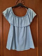 Mouwloze jeans top met ruches langs de hals - maat M, Kleding | Dames, Topjes, Maat 38/40 (M), Blauw, Vero Moda, Ophalen of Verzenden
