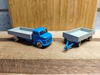 LEGO 1/87 HO MERCEDES TRUCK + AANHANGER BLAUW - GRIJS, Kinderen en Baby's, Ophalen of Verzenden, Nieuw, Lego