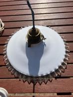 Hanglamp opaline met katrol, Gebruikt, Ophalen of Verzenden, Minder dan 50 cm, Glas