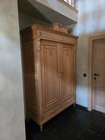 Halkast met houtsnijwerk, Huis en Inrichting, Kasten | Kleerkasten, Ophalen, Gebruikt, Met hangruimte, 200 cm of meer