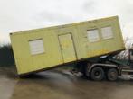 Geïsoleerde container op slede met loopwielen afm 8*3 meter, Ophalen