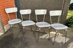 set/4 chaises vintage en stratifié, blanc/gris, années 1970, Enlèvement