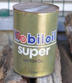 MOBILOIL SUPER motoroliekan voor verzamelaars., Ophalen, Zo goed als nieuw, Verpakking