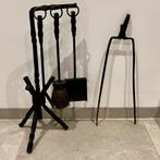 Smeedijzeren haard set haak,schep,borstel,tang. topstaat!, Ophalen, Zo goed als nieuw