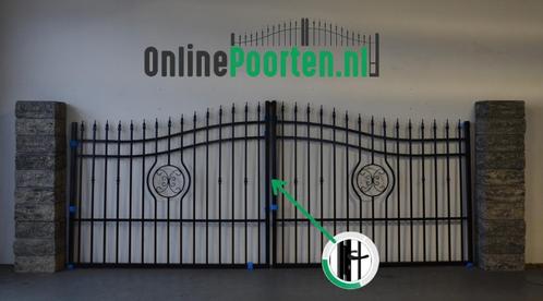 Sierpoort met rond sierwerk compleet met palen etc. € 825,-, Tuin en Terras, Tuinpoorten, Nieuw, Draaipoort, Staal, 150 tot 200 cm
