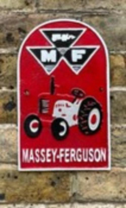 Massey Ferguson gietijzer reclame bord en veel andere borden, Collections, Marques & Objets publicitaires, Comme neuf, Panneau publicitaire