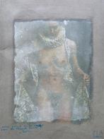 MONOGRAM CARLOS DE B / NAAKTE VROUW / ORIGINEEL WERK 40x30cm, Enlèvement ou Envoi