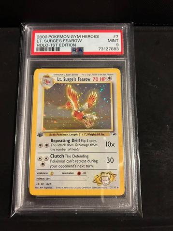 7/132 lt. surge's fearow 1e psa 9 € 150,00 holo beschikbaar voor biedingen