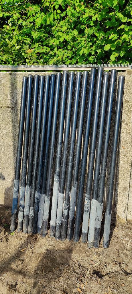 Tuinafsluiting onderdelen, Tuin en Terras, Tuinhekken en Hekwerk, Gebruikt, Enkelstaafmat hekwerk, IJzer, Met poort, Ophalen