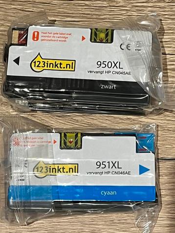 Inkt patronen HP 950 XL zwart en 951 XL cyaan beschikbaar voor biedingen