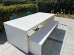 Grote tafel 220x100cm + bijhorende bank, Huis en Inrichting, Tafels | Bijzettafels, Gebruikt, Ophalen