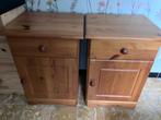 2 nachtkastjes grenen, Huis en Inrichting, Slaapkamer | Nachtkastjes, Ophalen, 55 tot 70 cm, Zo goed als nieuw, 45 tot 65 cm