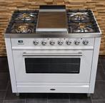 🔥Luxe Fornuis Boretti 90 cm wit & rvs 1 oven 5 pits Fry-top, Elektronische apparatuur, Fornuizen, 60 cm of meer, Ophalen of Verzenden