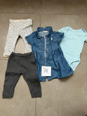 Pakket babykleding maat 74, 4 stuks beschikbaar voor biedingen