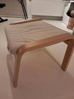 Voetenbank Poang Ikea met wit kussen, Huis en Inrichting, Ophalen, Hout, Gebruikt, Modern