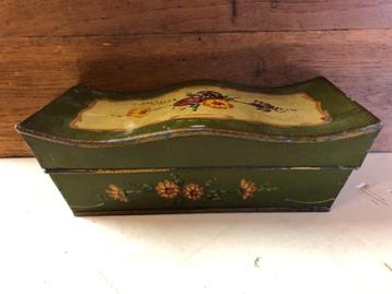 Prachtig Antiek Blikken ''Toleware'' Kistje. beschikbaar voor biedingen