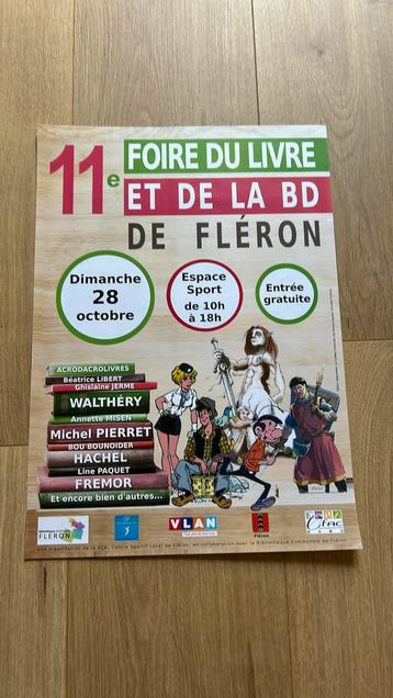 Affiche du salon du livre Walthéry Natacha Fleron, Enlèvement ou Envoi, Neuf