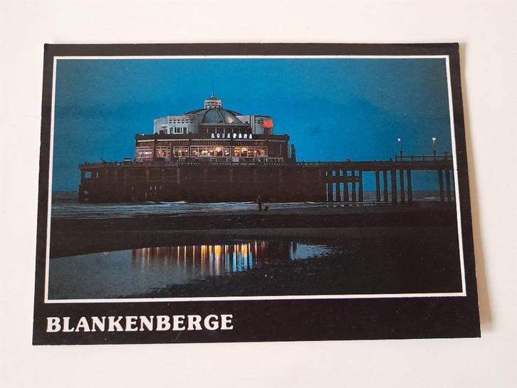 Postkaart Blankenberge - pier bij nacht, Verzamelen, Postkaarten | België, Gelopen, West-Vlaanderen, 1960 tot 1980, Ophalen of Verzenden