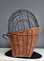 Panier vélo avant en osier avec grille de sécurité 🐕, Enlèvement, Utilisé, Panier de vélo, Fixation au guidon