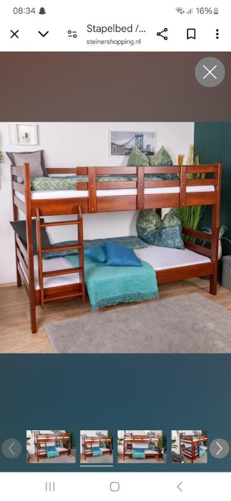 Stapelbed 120x200, Huis en Inrichting, Slaapkamer | Stapelbedden en Hoogslapers, Nieuw, Stapelbed, 120 cm, 200 cm, Twijfelaar