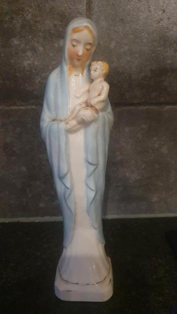 Porselijnen beeldje H-M Maria + kindje Jesus