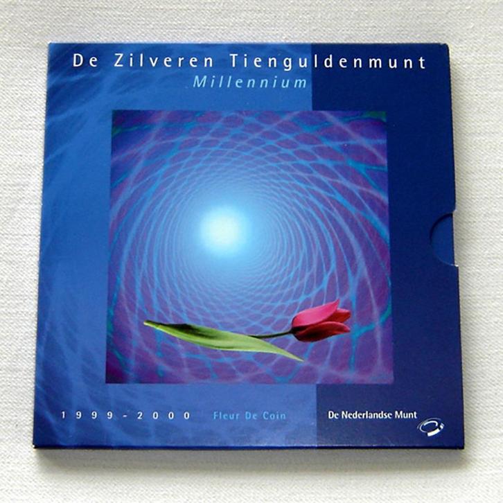 De Nederlandse Munt 1999 10 Gulden Zilver Millenium Editie, Timbres & Monnaies, Monnaies | Pays-Bas, Série, 10 florins, Reine Beatrix