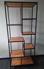 Étagère métallique design noire acier et acacia., Maison & Meubles, Enlèvement, Comme neuf