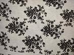 hobbystof grijs met zwarte bloemen in fluweel Veritas, Neuf, Gris, 30 à 120 cm, 30 à 200 cm