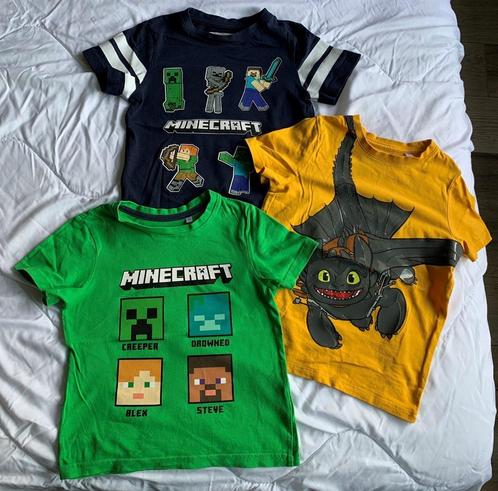 Set van 3 t-shirts Minecraft en Dragons jongens C&A maat 116, Kinderen en Baby's, Kinderkleding | Maat 116, Zo goed als nieuw