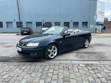 Saab 9-3 cabriolet 2.0 Turbo Automaat, Auto's, Beige, Cabriolet, Blauw, Leder