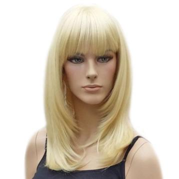 Pruik schouderlengte blond steil haar Lollipop kleur 613 beschikbaar voor biedingen