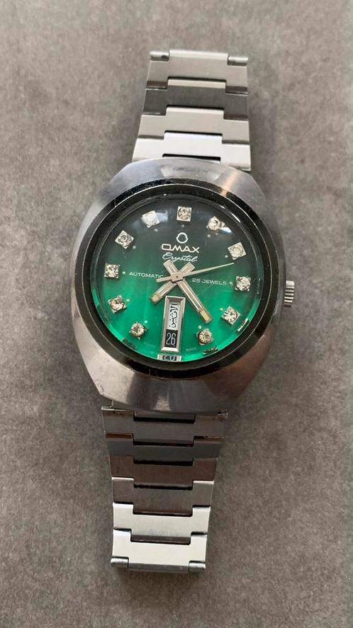 Omax Crystal Automatic 25 juwelen, Handtassen en Accessoires, Horloges | Heren, Gebruikt, Ophalen of Verzenden