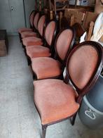 6 stoelen louisXIII roze dragon stof, Huis en Inrichting, Stoelen, Ophalen, Zo goed als nieuw, Stof