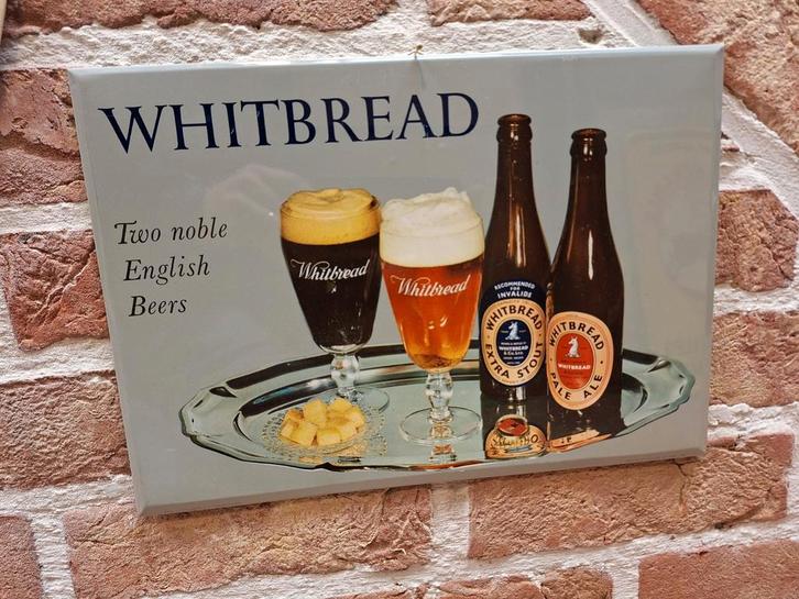 Blikken reclame bord 1965 Whitbread Stout Pale Ale, Verzamelen, Merken en Reclamevoorwerpen, Gebruikt, Reclamebord, Ophalen of Verzenden